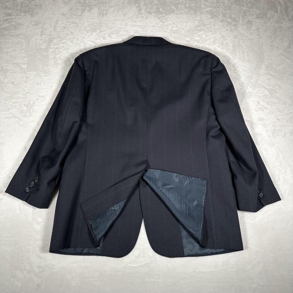 Brooks Brothers Makers Blazer Men Size 42 Black Striped 100% Wool Made USA GUC - Picture 6 of 8